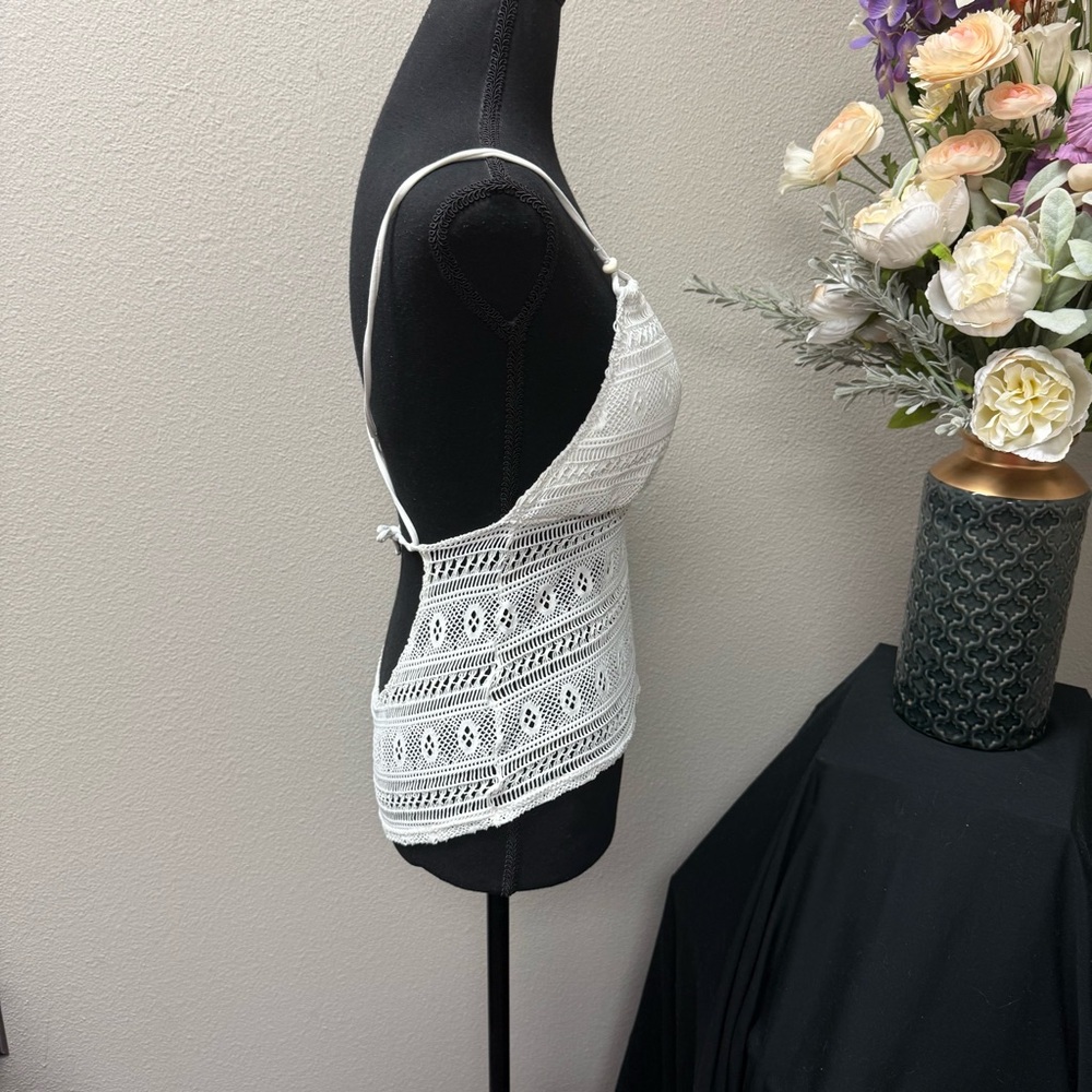 Ralph Lauren White Crochet Lace Cami L | Boho Resort Summer Bralette Top - Picture 4 of 7